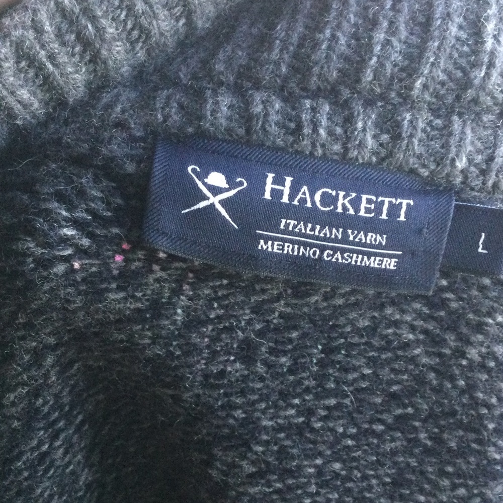 Hackett London Merino Cashmere Zip Cardigan L - Picture 5 of 6